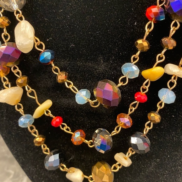 💎 Multi-colored stone sand glass bead 
necklace - Picture 3 of 6